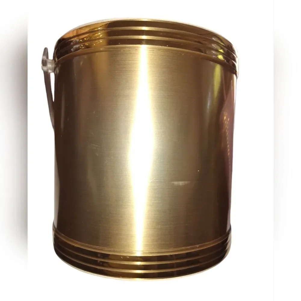 Vintage Gold Wrapped Ice Bucket Barware Made in USA